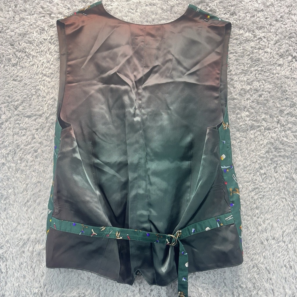 Vintage Warner Bros Studio Store Wile E Coyote Silk Vest Mens Medium 1995 Flawed - Picture 15 of 15